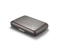 ÖGON -DESIGNS- Aluminium Card Holder Wallet, RFID Blocking. Model : Oslo | Secure metal clasp. Instant card access with one-hand opening. Holds up to 10 cards & bills. Compact design.