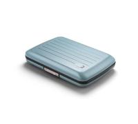 ÖGON -DESIGNS- Aluminium Card Holder Wallet, RFID Blocking. Model : Oslo | Secure metal clasp. Instant card access with one-hand opening. Holds up to 10 cards & bills. Compact design.