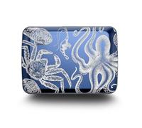 ÖGON -DESIGNS- Aluminium Card Holder with Metal Lock, RFID Protection Against Fraud and demagnetization, Compact Wallet, Smart Case Oslo Model (Engraving Abyss)