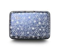 ÖGON -DESIGNS- Aluminium Card Holder with Metal Lock, RFID Protection Against Fraud and demagnetization, Compact Wallet, Smart Case Stockholm Model (Engraving Liberty)