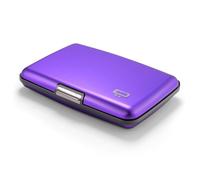 ÖGON -DESIGNS- Aluminium Card Holder with Metal Lock, RFID Protection Against Fraud and demagnetization, Compact Wallet, Smart Case Stockholm Model (Aluminium Purple)