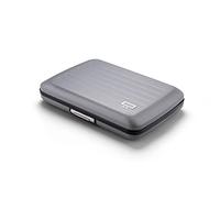 ÖGON -DESIGNS- Aluminium Card Holder with Metal Lock, RFID Protection Against Fraud and demagnetization, Compact Wallet, Smart Case Oslo Model (Matt Paint Stone Grey)