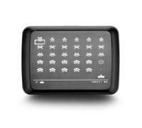 ÖGON -DESIGNS- Aluminium Card Holder with Metal Lock, RFID Protection Against Fraud and demagnetization, Compact Wallet, Smart Case Oslo Model (Engraving Invaders)