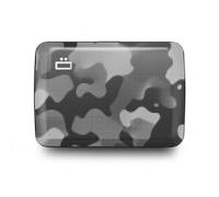 ÖGON -DESIGNS- Aluminium Card Holder with Metal Lock, RFID Protection Against Fraud and demagnetization, Compact Wallet, Smart Case Oslo Model (Engraving Camo)
