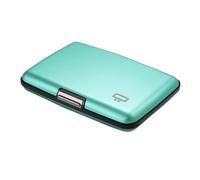 ÖGON -DESIGNS- Aluminium Card Holder with Metal Lock, RFID Protection Against Fraud and demagnetization, Compact Wallet, Smart Case Stockholm Model (Aluminium Turquoise)