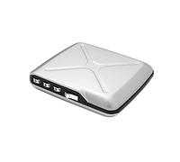 ÖGON -DESIGNS- Aluminium Code Wallet, Lockable with a 3 Digit Code, RFID Protection Against Fraud and demagnetization, Secured Card Holder (Silver)
