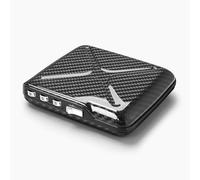 ÖGON -DESIGNS- Aluminium Code Wallet, Lockable with a 3 Digit Code, RFID Protection Against Fraud and demagnetization, Secured Card Holder (Genuine Carbon Fiber)