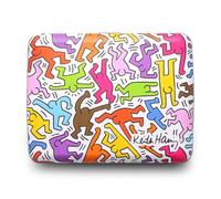 ÖGON -DESIGNS- Aluminum Wallet, Large Capacity with Metal Lock, RFID Protection Against Fraud and demagnetization, Smart Case Oslo Large Model (Collab Keith Haring Color)