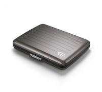 ÖGON -DESIGNS- Aluminum Wallet, Large Capacity with Metal Lock, RFID Protection Against Fraud and demagnetization, Smart Case Oslo Large Model (Aluminium Titanium)