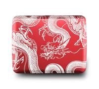 ÖGON -DESIGNS- Aluminum Wallet, Large Capacity with Metal Lock, RFID Protection Against Fraud and demagnetization, Smart Case Oslo Large Model (Engraving Dragon)