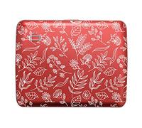 ÖGON -DESIGNS- Aluminum Wallet, Large Capacity with Metal Lock, RFID Protection Against Fraud and demagnetization, Smart Case Oslo Large Model (Laser Engraved Floral)