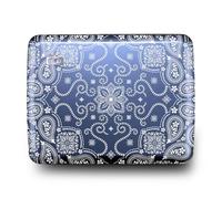 ÖGON -DESIGNS- Aluminum Wallet, Large Capacity with Metal Lock, RFID Protection Against Fraud and demagnetization, Smart Case Oslo Large Model (Engraving Bandana Blue)
