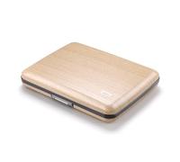 ÖGON -DESIGNS- Aluminum Wallet, Large Capacity with Metal Lock, RFID Protection Against Fraud and demagnetization, Smart Case Oslo Large Model (Bamboo Effect)