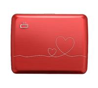 ÖGON -DESIGNS- Aluminum Wallet, Large Capacity with Metal Lock, RFID Protection Against Fraud and demagnetization, Smart Case Oslo Large Model (Laser Engraved Love)
