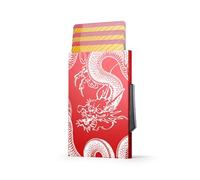 ÖGON -DESIGNS- Automatic Aluminium Card Holder, RFID Blocking Wallet, Compact and Secure Card case, Modern and Lightweight, Slim Design (Engraving Dragon)