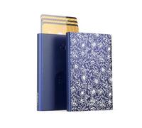 ÖGON -DESIGNS- Automatic Aluminium Card Holder, RFID Protection, Original, Slim and Minimalist Wallet for Men and Women, Capacity 1 to 6 Cards, Slider Model (Engraving Liberty)