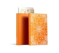 ÖGON -DESIGNS- Automatic Aluminium Card Holder, RFID Protection, Original, Slim and Minimalist Wallet for Men and Women, Capacity 1 to 6 Cards, Slider Model (Engraving Bandana)