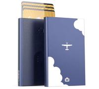 ÖGON -DESIGNS- Automatic Aluminum Card Holder RFID Protection Wallet Original Slim Minimalist for Men and Women Capacity 1-6 Cards Slider Model, Engraving Fly, Taille unique, Minimalist