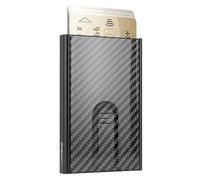 ÖGON -DESIGNS- Automatic Carbon Fiber Card Holder, RFID Protection, The Original Minimalist Slim Wallet for Men and Women, up to 6 Cards, Slider Model