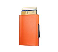 ÖGON -DESIGNS- Automatic Slim Card Holder in Aluminium and Leather, RFID Protection Against Fraud and demagnetization, Compact Wallet, Cascade Slim Model