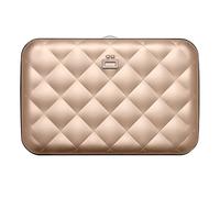 ÖGON -DESIGNS- Card Holder for Women, Rigid Aluminium with Quilted Effect, RFID Protection Against Fraud and demagnetization, Compact Wallet, Lady Case Helsinki Model (Rose Gold)
