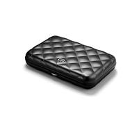 ÖGON Quilted Aluminium Wallet for Women Lady case - Credit Card Holder - RFID Protection - Up to 10 Cards and Banknotes - Black
