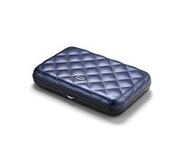 ÖGON Quilted Aluminium Wallet for Women Lady case - Credit Card Holder - RFID Protection - Up to 10 Cards and Banknotes - Navy Blue