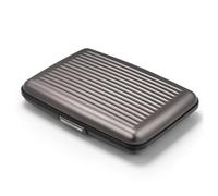 ÖGON -DESIGNS- Porte-Cartes en Aluminium, Protection RFID Contre la fraude et la démagnétisation, Portefeuille Compact, modèle Smart Case Stockholm (Aluminium Titanium, Extra-Secure Lock)