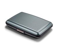ÖGON -DESIGNS- Porte-Cartes en Aluminium, Protection RFID Contre la fraude et la démagnétisation, Portefeuille Compact, modèle Smart Case Stockholm (Aluminium Platinium, Extra-Secure Lock)