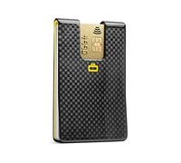 ÖGON -DESIGNS- Ultra Slim Carbon Fiber Card Holder, The World's Smallest Wallet, RFID Protection Against Fraud and demagnetization, Card and Cash Clip 3C Model