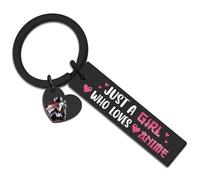 OEHEDOU Anime Gifts For Girls Friends Bestie Women Just A Girl Who Loves Anime Keychain Birthday Gifts For Animes Lovers Animation Stuff Kawaii Keychain For Teen Girls Animes Lovers, Black, S