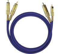 Oehlbach 2028 RCA Audio Cable 0.5m Black 2x RCA to 2x RCA Gold-Pla...