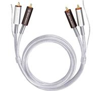 OEHLBACH Silver Express Plus 50 - Premium Stereo Phono RCA Cable Set for Turntable & Amplifier - SPOFC & Double Shielding - 0.50 m - Silver