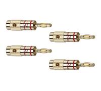 Oehlbach 3001 Banana Connector Gold 4 pieces 24K Gold-Plated for S...