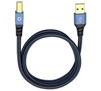 Oehlbach 9345 USB 2.0 Cable, USB-A to USB-B, 7.5m, Blue, Gold-Plat...