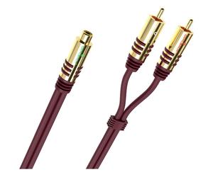 Oehlbach D1C20560 NF Y-Sub Adapter RCA Audio 2x Plug to 1x Socket ...