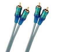 OEHLBACH Ice Blue RCA Cable 1.5 m - Audio Cable for Turntable, Home Cinema and HiFi System - Double Shielded RCA Cable Made of OFC - 2 x 1.5 m - Blue/Transparent