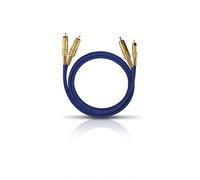 OEHLBACH NF 1master 300 - Excellent Analogue Stereo Audio RCA Cable - 2x RCA / 2x RCA Full Metal Plug, Shielding - 3 m - Blue