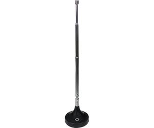 Oehlbach Radio FM DAB+ Antenna, 75 Ohms, Telescopic, Magnetic Base, Coax F-Connector Adapter, Black, 17207