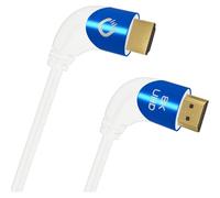 OEHLBACH Shape Magic 90 UHD - 8K Ultra High Speed 2.1 HDMI Cable - Certified 48 Gbps (90 Degree Angled Connector, OFC Copper, 4K @ 120Hz, 8K @ 60Hz, eARC, Dynamic HDR) White - 1.5 m