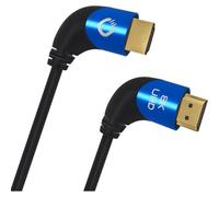 OEHLBACH Shape Magic 90 UHD - 8K Ultra High Speed 2.1 HDMI Cable - Certified 48 Gbps (90 Degree Angled Connector, OFC Copper, 4K @ 120Hz, 8K @ 60Hz, eARC, Dynamic HDR) Black 1 m