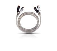OEHLBACH Silver Express 200 - Premium Stereo RCA Cable Set for CD Player & Amplifier - SPOFC & Double Shielding - 2 m - Silver