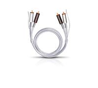 OEHLBACH Silver Express Plus 100 - Premium Stereo Phono RCA Cable Set for Turntable & Amplifier - SPOFC & Double Shielding - 1 m - Silver
