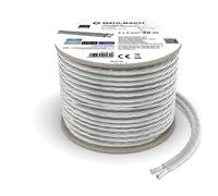 OEHLBACH Silverline SP-40 Stereo Hi-Fi Speaker Cable with SPOFC (Silver-Plated Copper) 2 x 4 mm² Mini Coil Speaker Cable 20 m