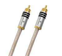 OEHLBACH SilverShield Flex - High Quality Digital Audio RCA Cable, SPOFC Conductor, Braided Shielding Conductor, 75 Ohm, Transparent-Silver, 0.75 m