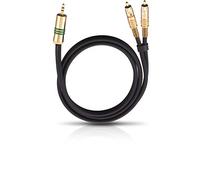OEHLBACH Y-Adaptor 3,50mm jack to 2 RCA Plugs. Colour: Black. STAR RATING : 3.