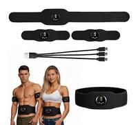 OEHUG 3-Pack Next-Gen EMS Ab Belt, 12 Modes & 19 Levels Adjustable Muscle Stimulator For Abs, Arms, Legs Toning, Portable Core Trainer For Men & Women (black)