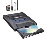 OEHUG 7-in-1 External USB DVD Drive & Blu-ray Player,with 3 USB Ports Hub & SD/TF Card Reader，USB C 3.0 Type-C Portable BD/DVD/CD Burner Writer Reader,6X Blu-ray Optical Drive for Laptop Desktop