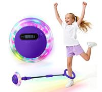 OEHUG Ankle Skip Ball with Counter,Ankle Skip Ball Toy for Kids,Foldable Foot Skipping Balls with LED Lights,Timer Jump Rope,Toys for 3 4 5 6 7 8 9 10 Year Old Boys Girls (Purple)