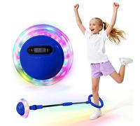 OEHUG Ankle Skip Ball with Counter,Ankle Skip Ball Toy for Kids,Foldable Foot Skipping Balls with LED Lights,Timer Jump Rope,Toys for 3 4 5 6 7 8 9 10 Year Old Boys Girls (Blue)